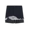 Balenciaga Cargo Skirt With Pleated Hem And Lace Trim In Gray
