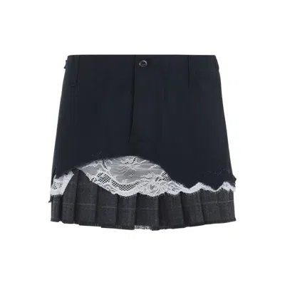 Balenciaga Patched Cargo Mini Skirt In Gray