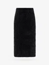 Balenciaga Tweed Midi Skirt In Black