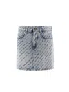 Balenciaga Women Miniskirt With Logo In Blue