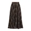 Balenciaga Pleated Skirt With Ruffled Effect In Brown