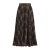 Balenciaga Pleated Skirt With Ruffled Effect In Brown