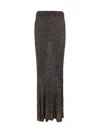 Balenciaga Sequined Stretch-knit Maxi Skirt In Brown/gold