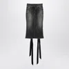 Balenciaga Skirt With Laces In Smoky Grey Denim In Gray