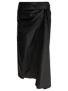 Balenciaga Draped Cupro Midi Skirt