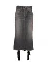 Balenciaga Women Denim Skirt With Laces Interwining