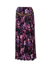 Balenciaga Pleated Floral Print Maxi Skirt