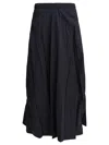 Balenciaga Elastic Waistband Midi Length Pleated Skirts In Blue
