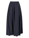 Balenciaga Elastic Waistband Midi Length Pleated Skirts In Blue