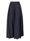 Balenciaga Elastic Waistband Midi Length Pleated Skirts In Blue