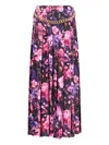 Balenciaga Pleated Floral Print Maxi Skirt