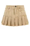 Balenciaga Women Beige Denim Mini Skirt In Brown