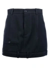 Balenciaga Pleated Skirt With Belt Loops And Button Detail In Black