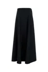 Balenciaga Cotton Twill Midi Skirt In Black