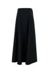 Balenciaga Cotton Twill Midi Skirt In Black