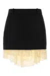 Balenciaga Black Lingerie Mini Tailored Skirt In Black