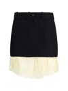 Balenciaga Skirt Belt Loops Button Detail Lace Trim In Black