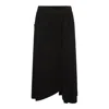 Balenciaga Draped Tailored Crepe Skirt In Black