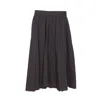 Balenciaga Hybrid Pleated Wool-ramie Midi Skirt In Black