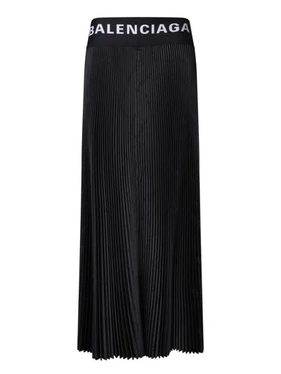Balenciaga Pleated Midi Skirt In Black