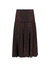 Balenciaga Godet-panelled Silk-crepe Midi Skirt In Brown