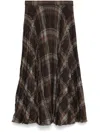 Balenciaga Pleated Skirt With Ruffled Effect In Brown