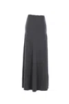 Balenciaga Long Grey Wool Skirt In Gray