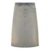 Balenciaga Women's Falda Midi Denim In Inside Out