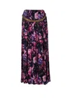 Balenciaga Pleated Floral Print Maxi Skirt In Multicolor