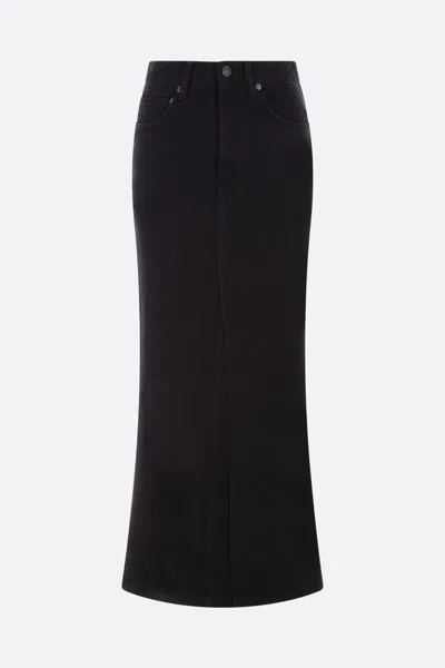 Balenciaga Denim Maxi Skirt In Black
