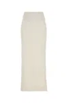 Balenciaga Off White High Waist Long Tweed Skirt In White