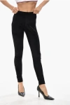 Balenciaga Skiwear Solid Color Velvet Leggings With Embroidered Logo In Black