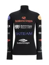 Balenciaga Wool Blend Pullover With Logo In Black/multico