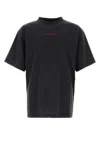 Balenciaga Black Crewneck T-shirt With Logo On The Front And On The Back In Cotton Man In Black