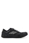 Balenciaga Hamptons Worn-out Low-top Leather Sneakers In Black