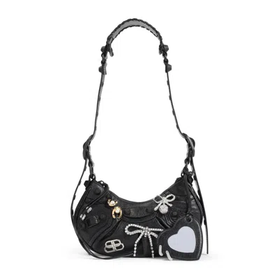 Balenciaga Slate Leather Le Cagole Xs Shoulder Bag In Black