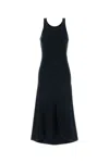 Balenciaga Slate Stretch Cotton Dress In Blue