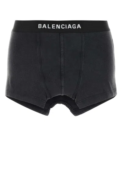 Balenciaga Slate Stretch Cotton Mini Skirt