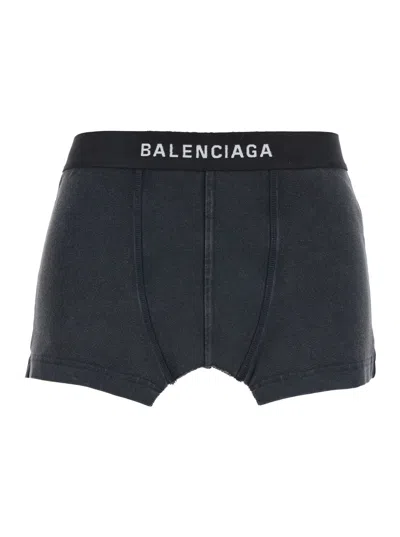 Balenciaga Slate Stretch Cotton Mini Skirt