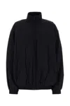 Balenciaga Slate Tech Fabric Oversize Windbreaker In Black
