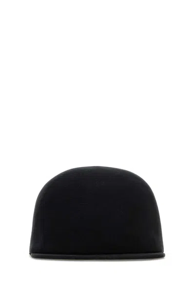 Balenciaga Twill Baseball Cap Curved Brim Crown In Black