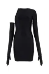 Balenciaga Women's Stretch Nylon Mini Dress In Black