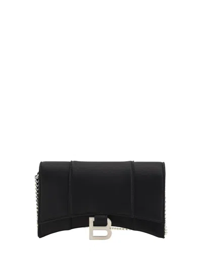 Balenciaga Sleek Hourglass Handbag For Women In Black