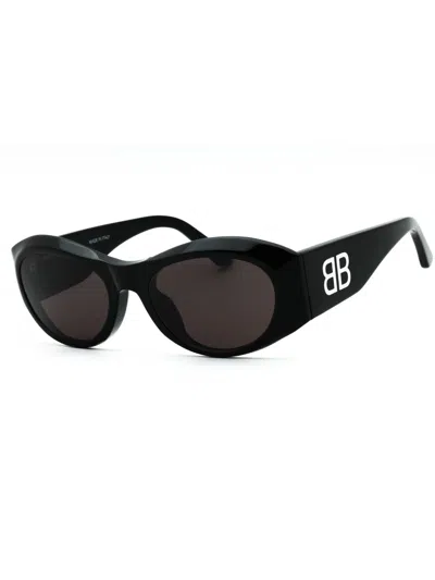 Balenciaga Sleek Oval Sunglasses For Women In Black