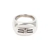 BALENCIAGA SLEEK SILVER SIGNET RING FOR MEN