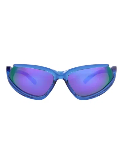 Balenciaga Sleek Unisex Mini Sunglasses In Blue