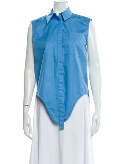 Pre-owned Balenciaga Sleeveless Blouse In Blue