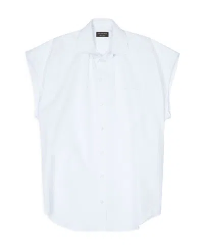 Balenciaga Sleeveless Button-up Shirt In White