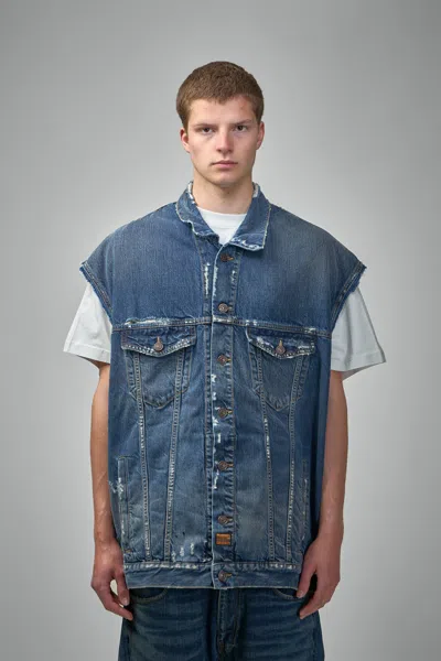 Balenciaga Sleeveless Jacket In Blue