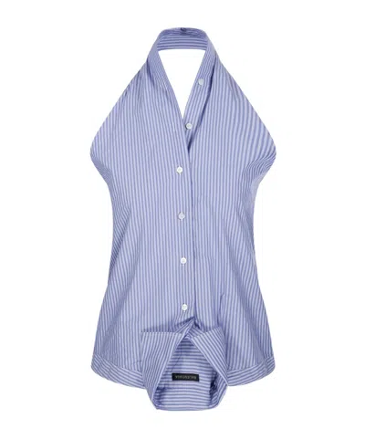 BALENCIAGA BALENCIAGA STRIPED HALTER TOP